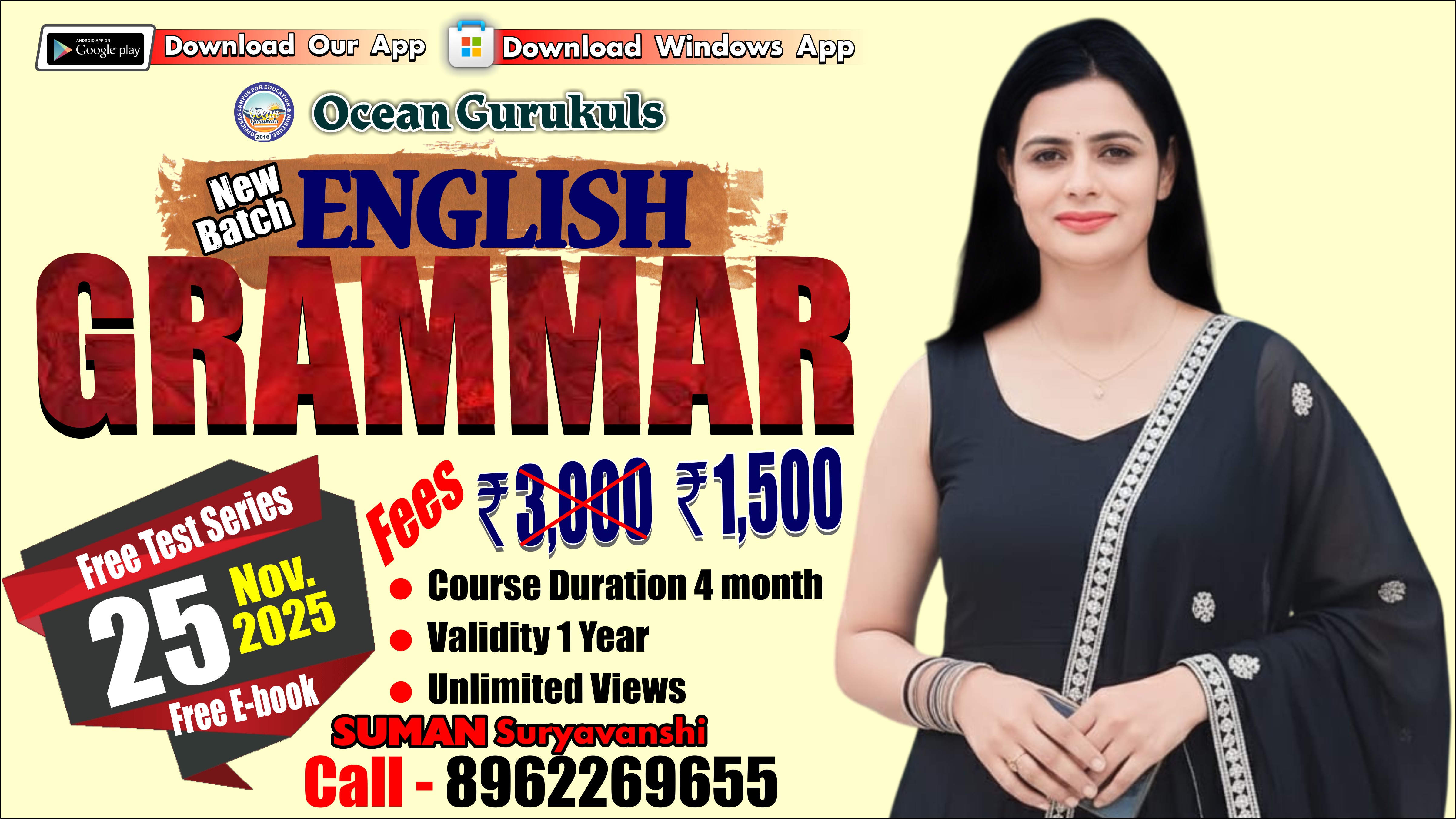 NEW Batch - GRAMMAR PDFs, Test Series, Video Solution (25th November 2025)