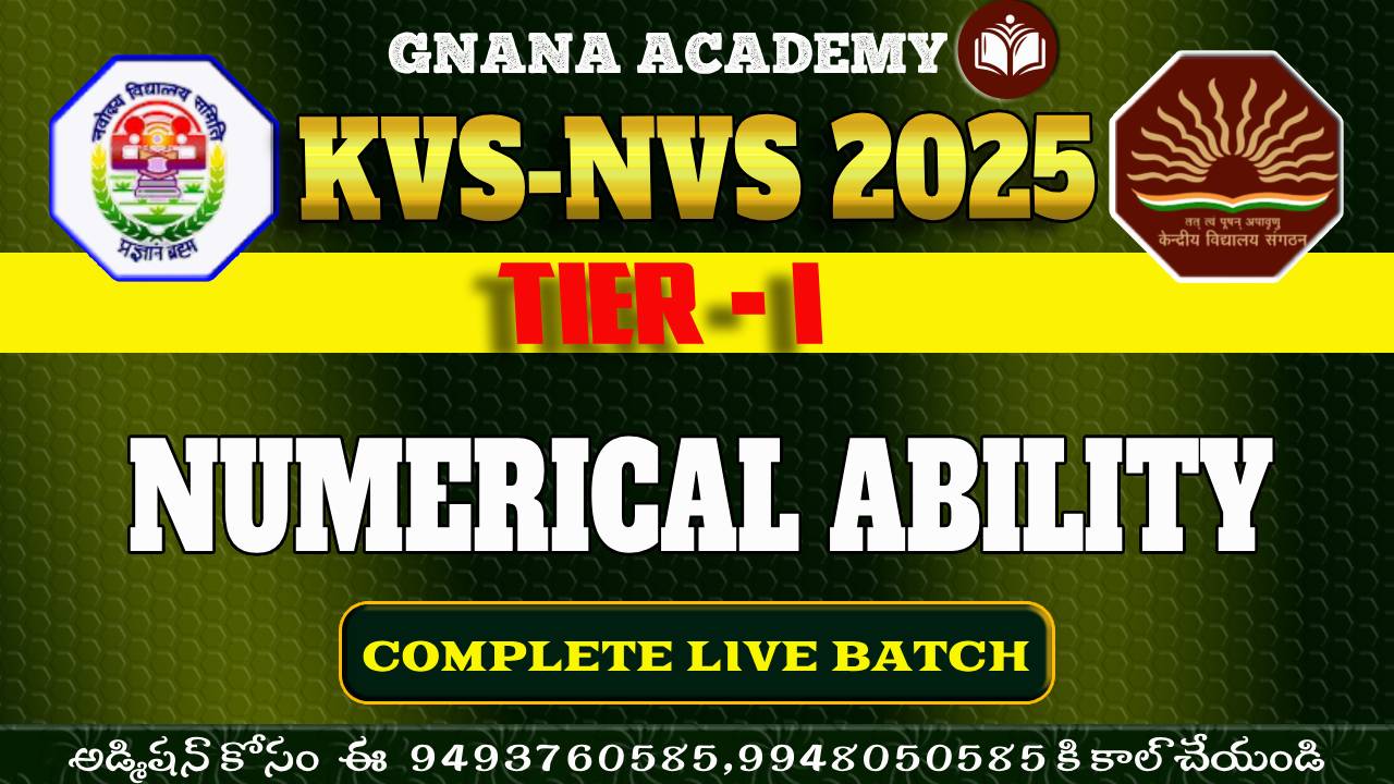 KVS & NVS | TIER 1 | NUMERICAL ABILITY | COMPLETE LIVE BATCH| 50+ HOURS 