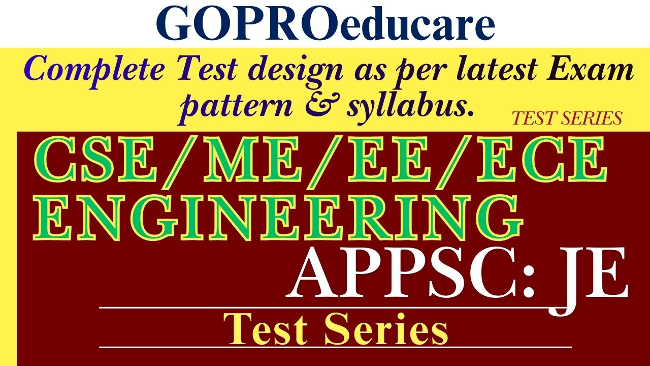 JE MOCK TEST EE/CSE/ME/AGRI/ECE ENGINEERING