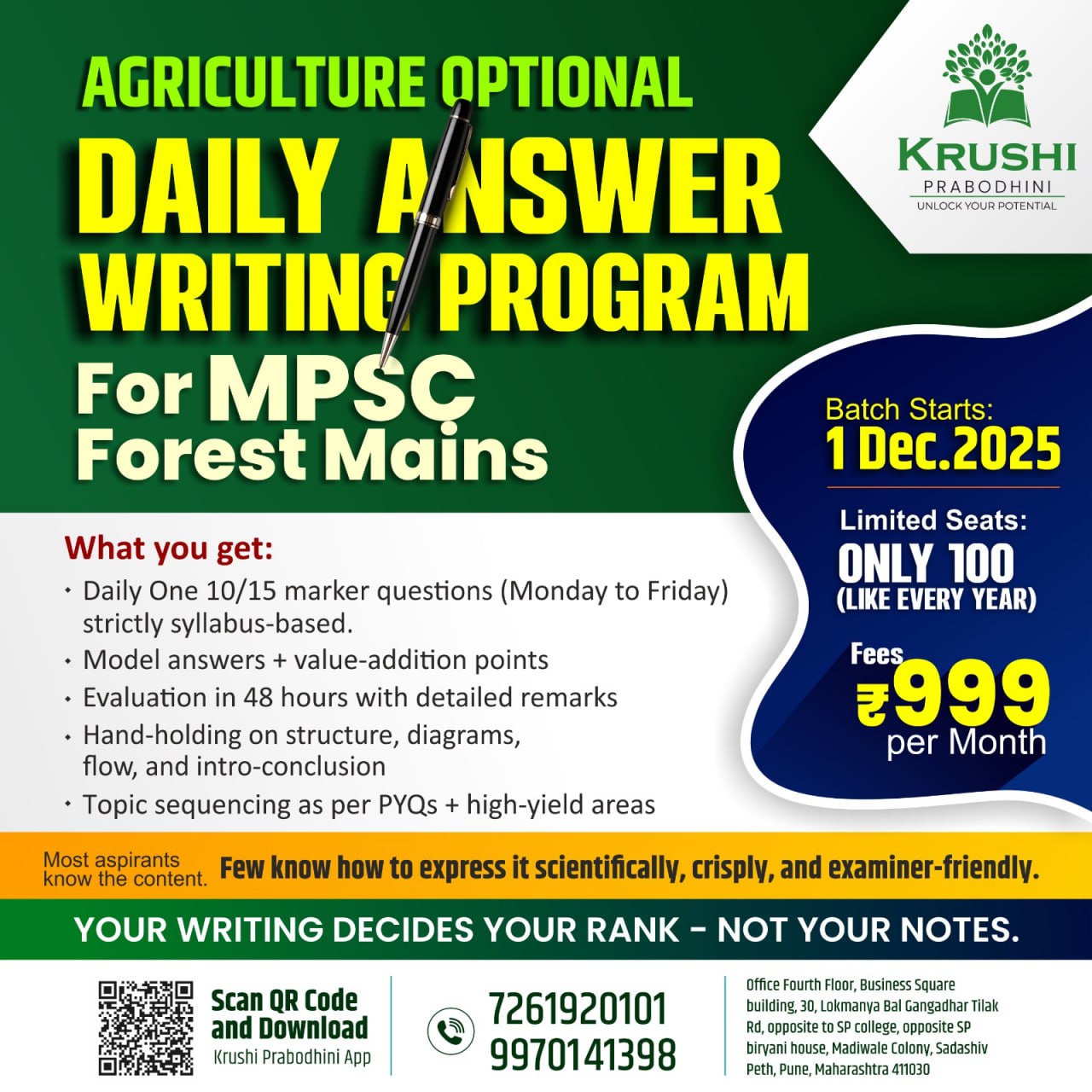 Agri Optional Forest MPSC Daily Answer Writing 