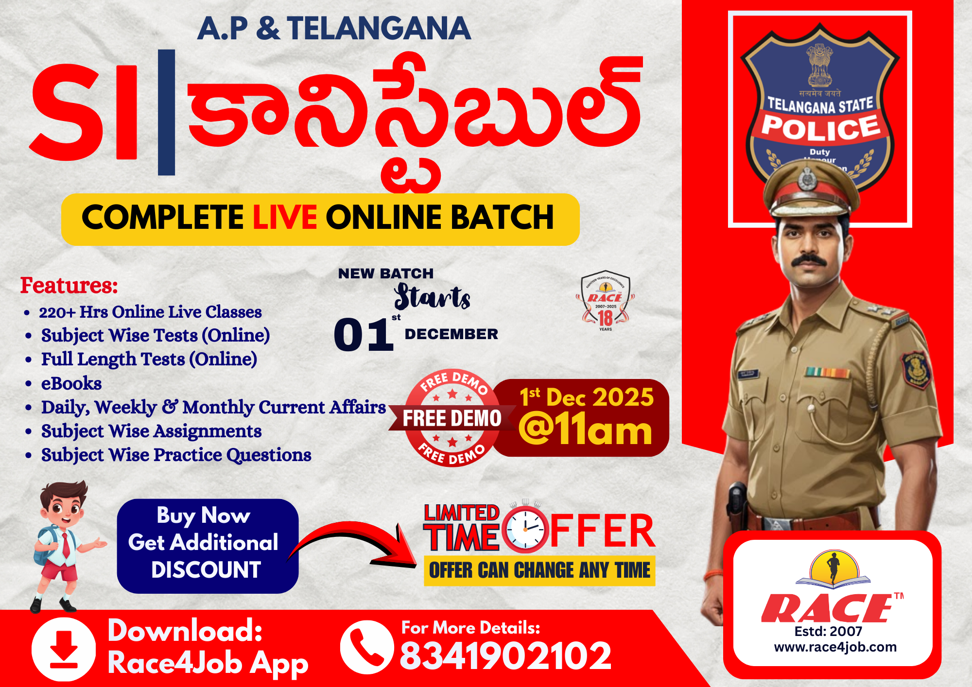AP & Telangana SI & Constable 2025-26 Complete Online Live Batch