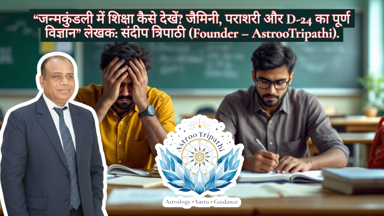 “जन्मकुंडली में शिक्षा कैसे देखें? जैमिनी, पराशरी और D-24 का पूर्ण विज्ञान” लेखक: संदीप त्रिपाठी (Founder – AstrooTripathi).