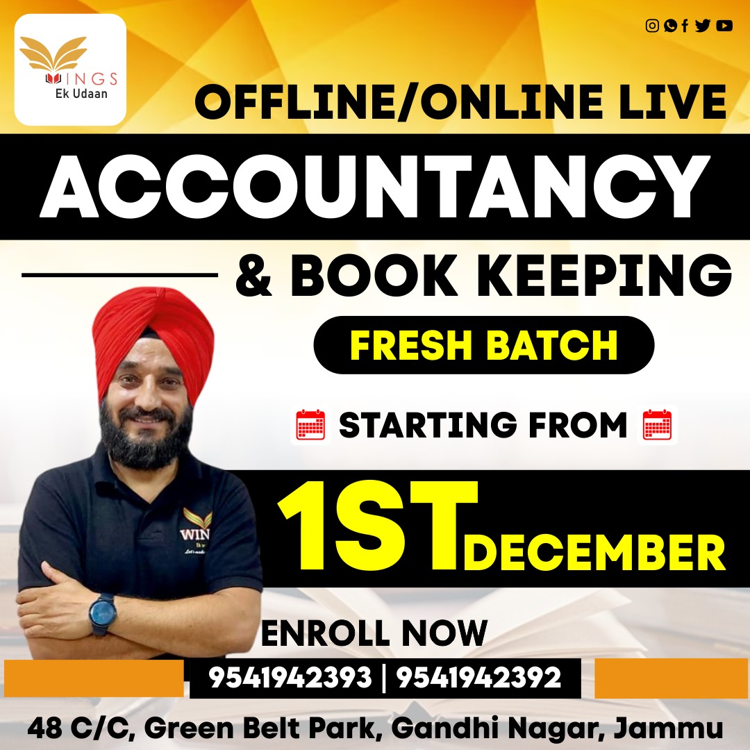 Accountancy & Book Keeping Live Batch STARTING 1st DECEMEBER