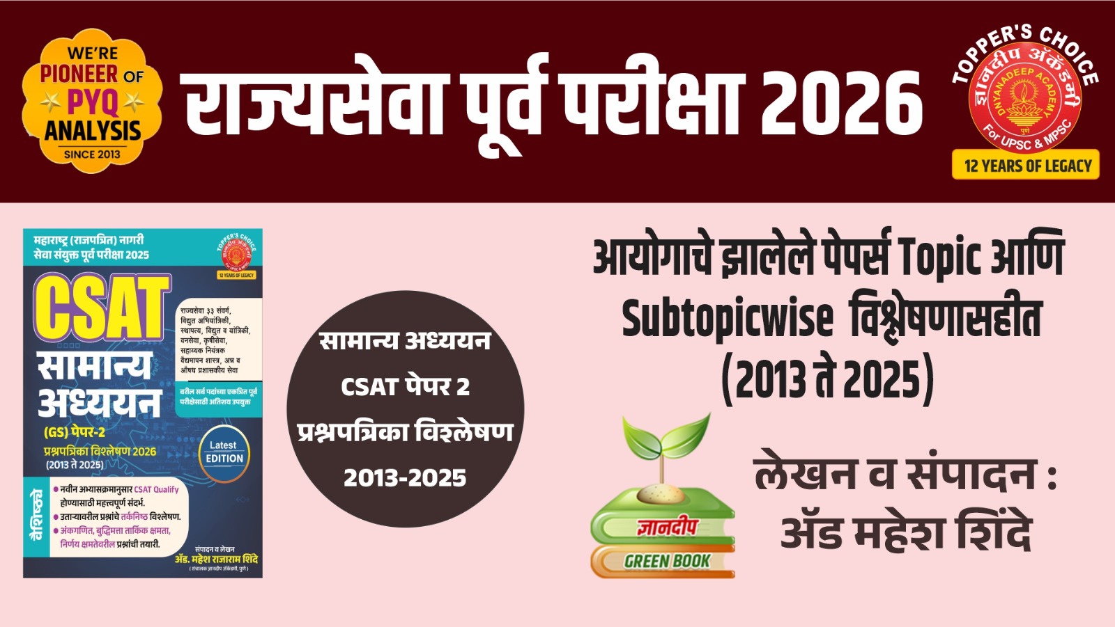  राज्यसेवा पूर्व परीक्षा प्रश्नपत्रिका विश्लेषण 2025 -26 ( CSAT) -2012 ते 2025 झालेले सर्व पेपर्स .MPSC Pre CSAT Analysis 2025 (Gs Paper-II)