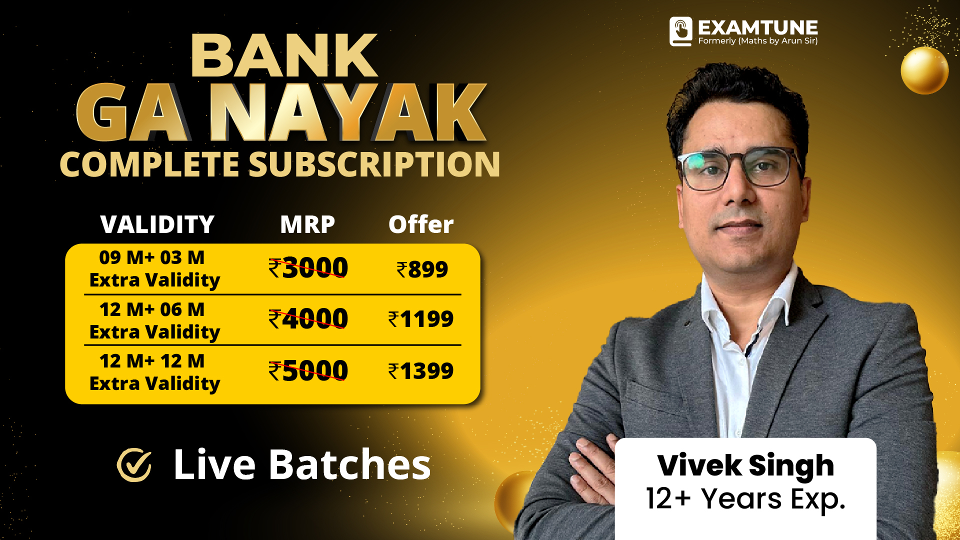 GA Nayak Subscriptions For All Banking & Insurance Exam