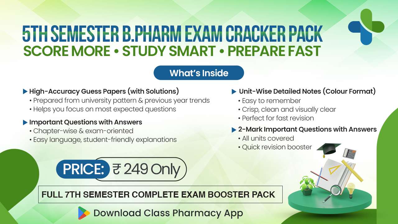  5th Semester B.Pharm – Exam Cracker Pack (Complete Preparation Course)