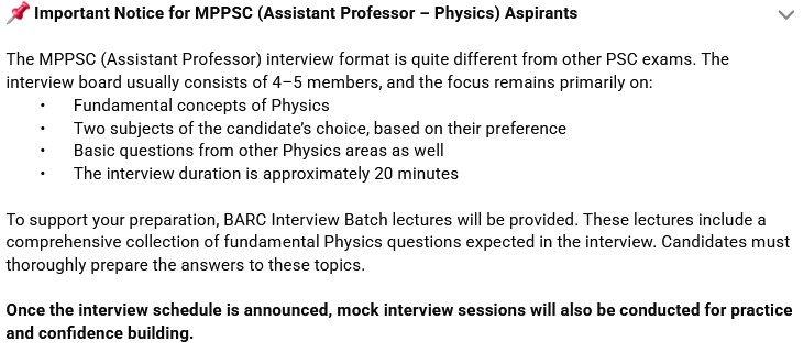 MPPSC (Asst. Prof.) Interview