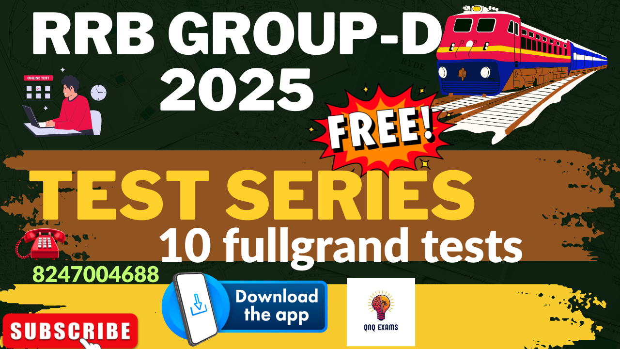 RAILWAY GROUP-D TEST SERIES 2025(ONLY INTERNET HANDLING CHARGES)