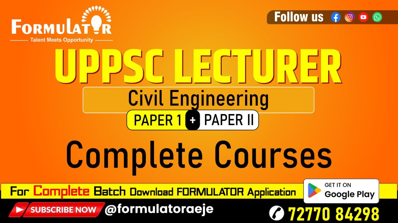UPPSC Lecturer Civil Engineeing