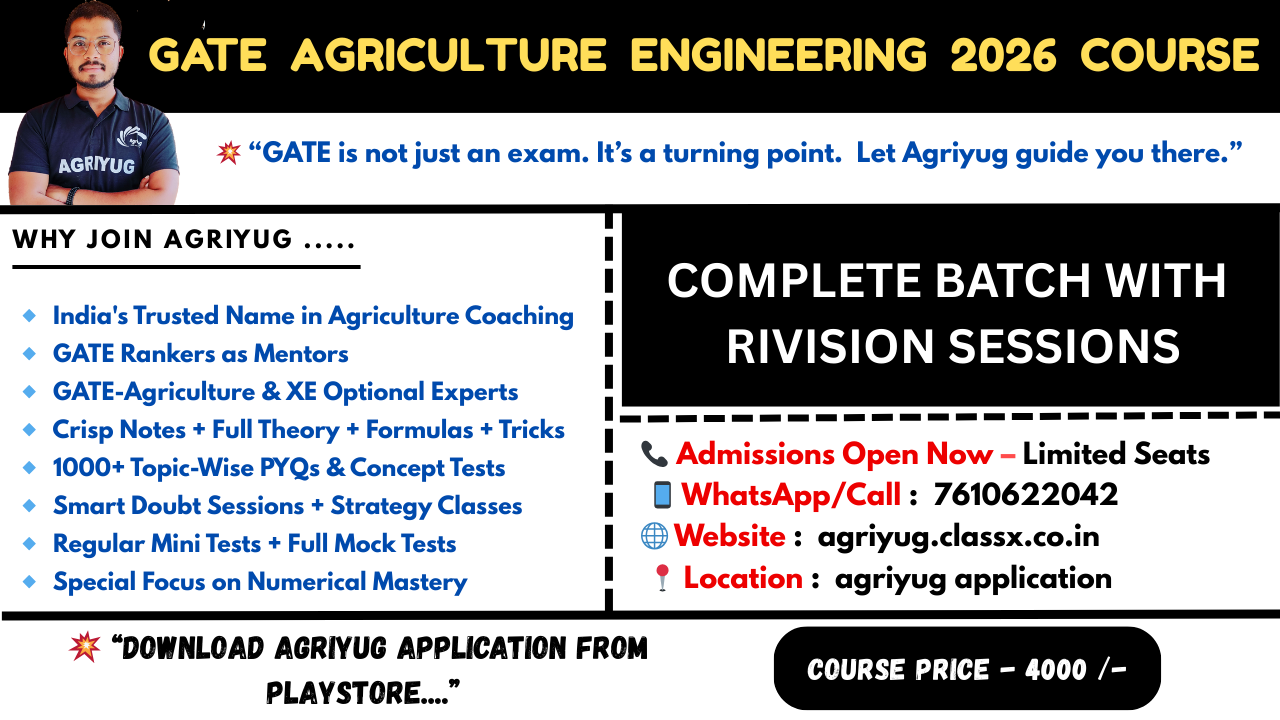 GATE AG I 2026 BATCH