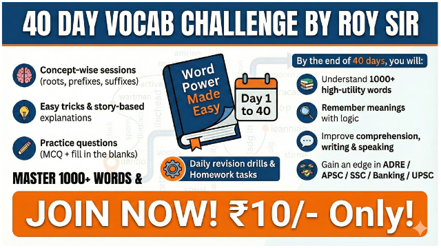 40 Day Vocab Challenge by Roy Sir
