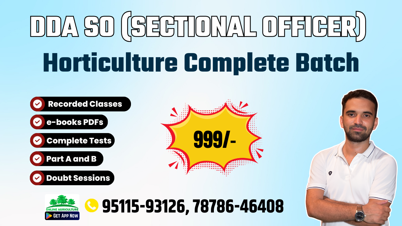 DDA SO (Sectional Officer) Horticulture Batch