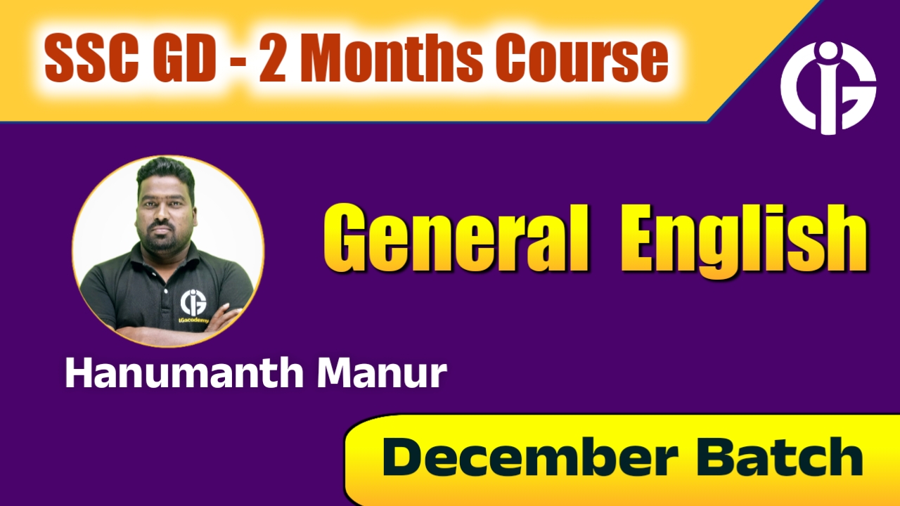 General English - SSC GD 2 Months Course 