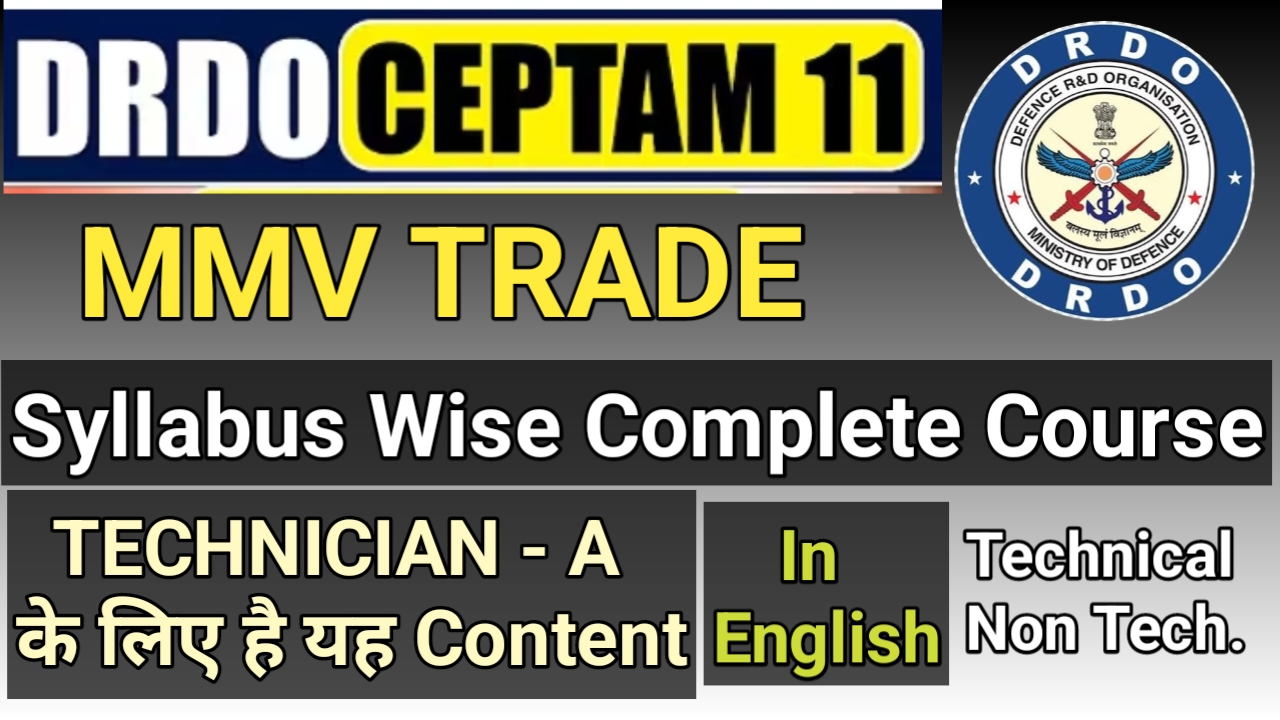 CEPTAM - 11 DRDO MMV Special Batch In English:-