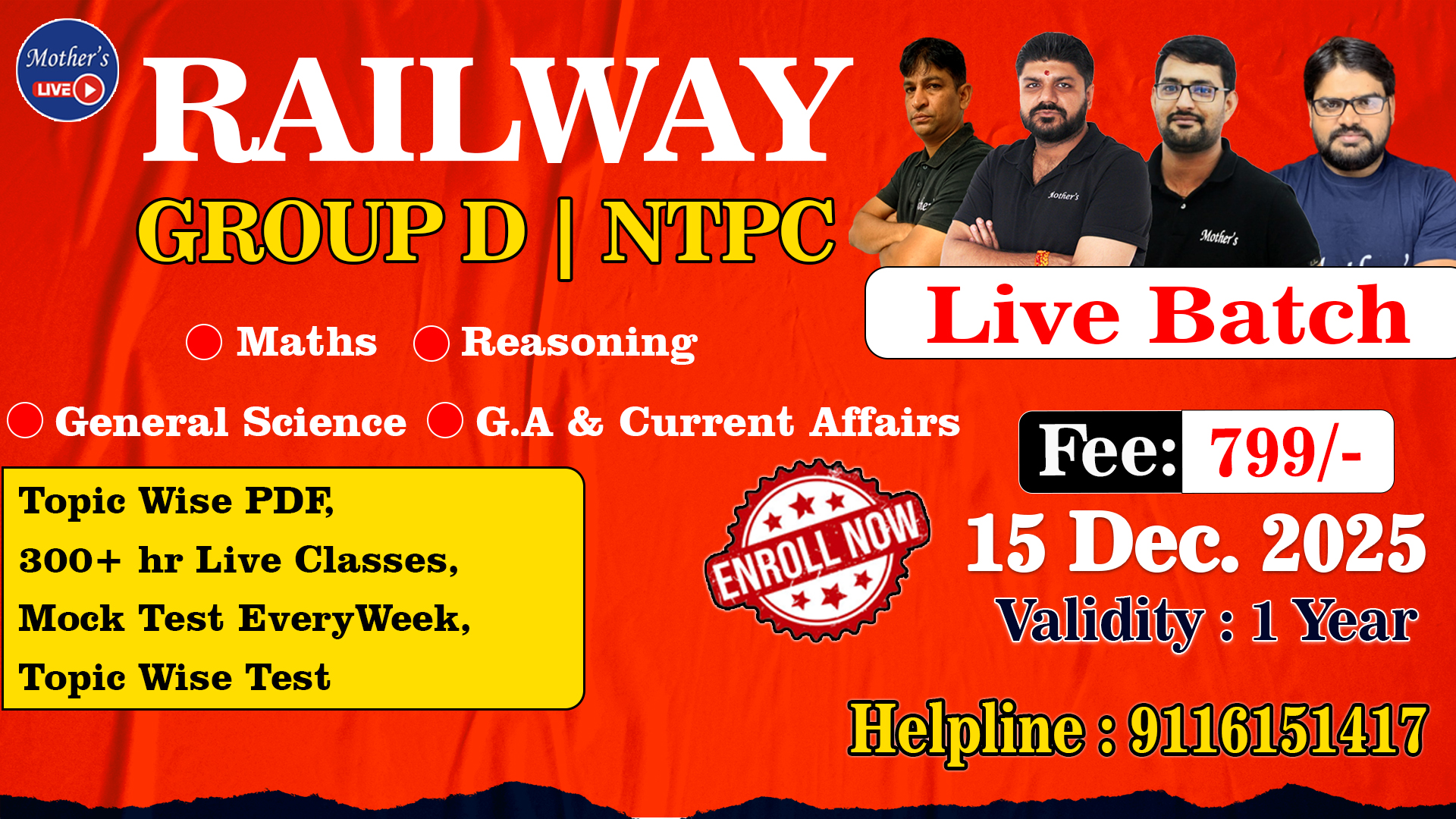 Zidd e Selection Railway Complete Live Batch 15 Dec 2025