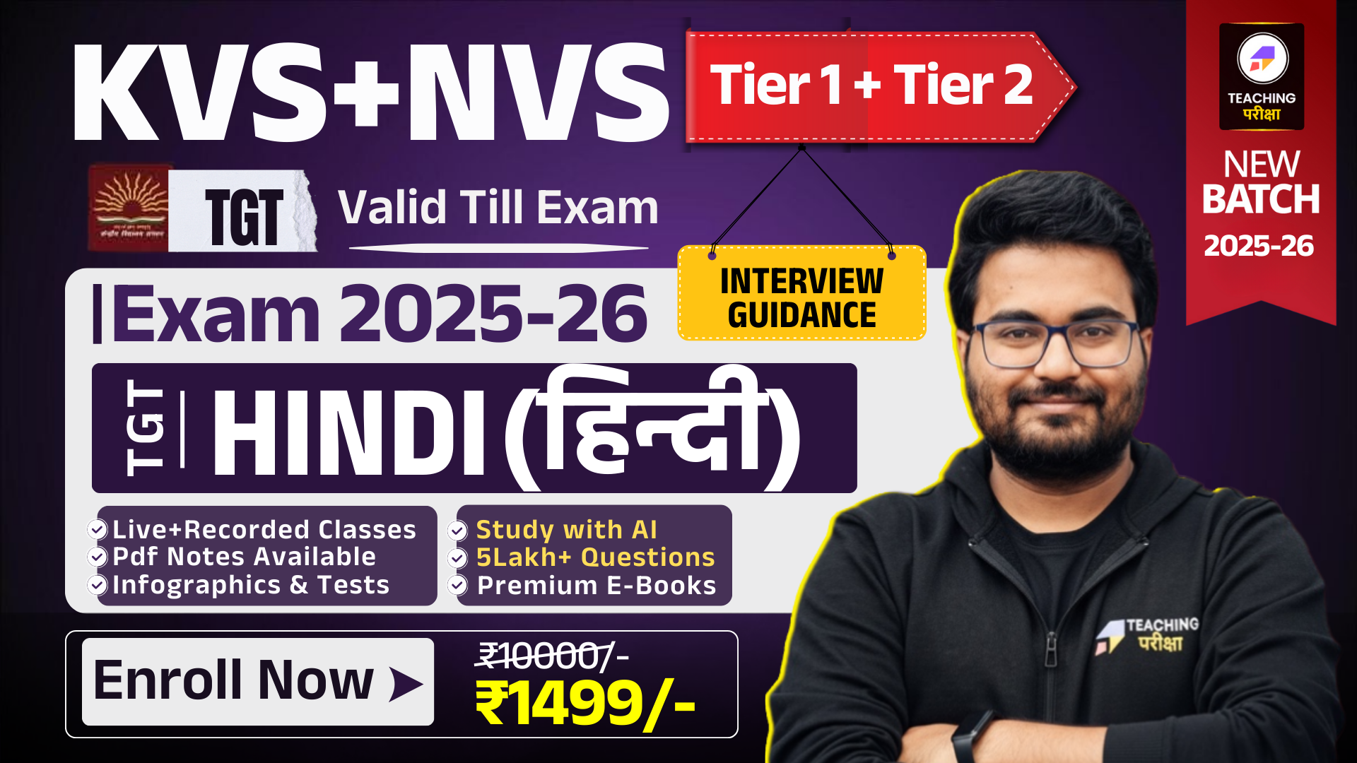KVS NVS TGT HINDI (TIER 1 + TIER 2) 2025 New Batch 695668