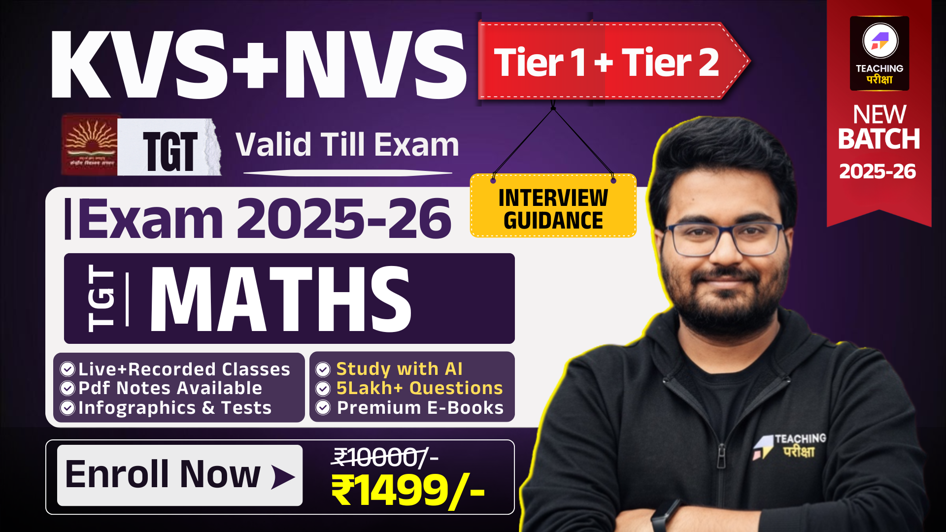 KVS NVS TGT MATHS 2025 (TIER 1 + TIER 2)New Batch 695667
