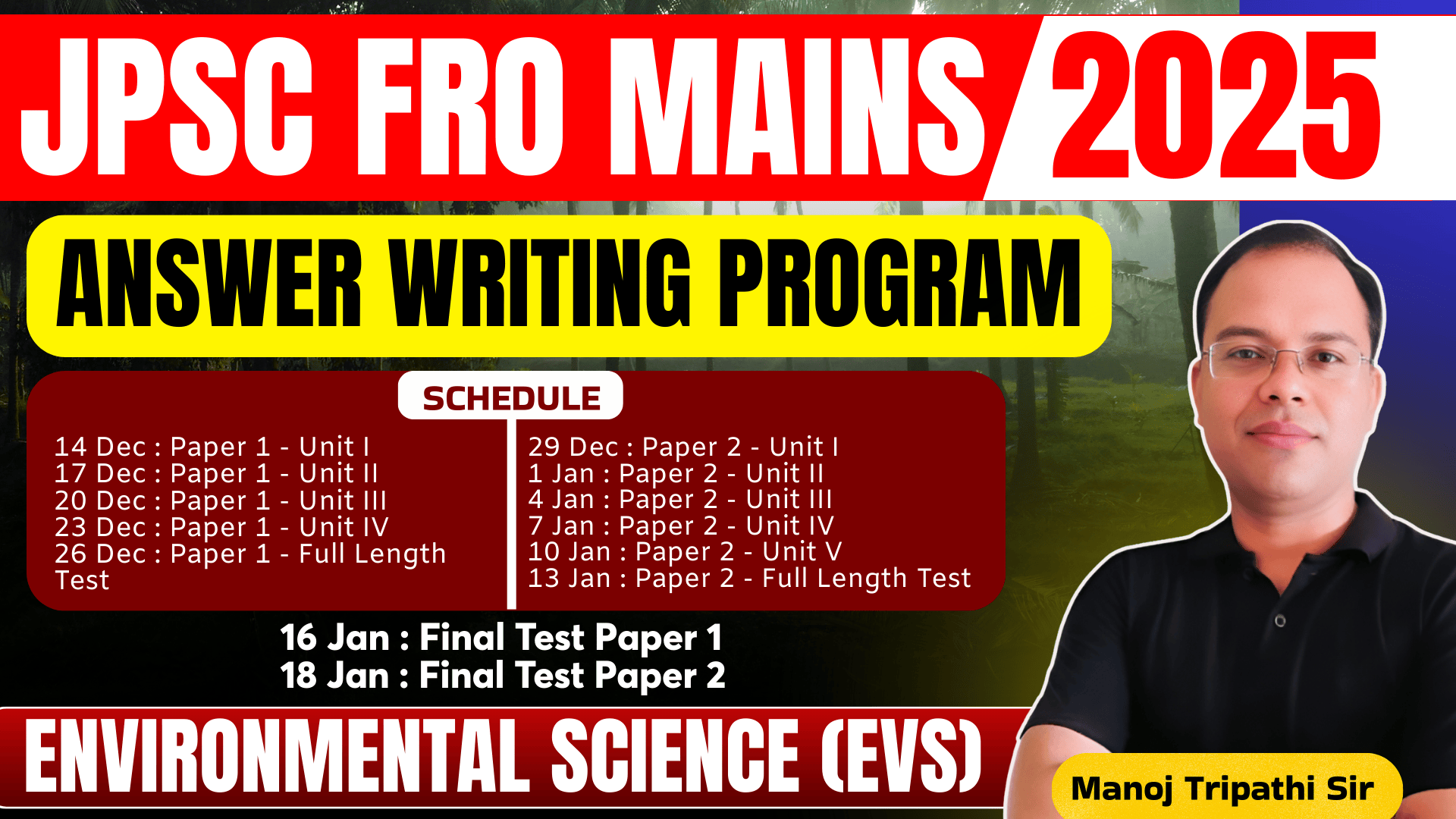 JPSC FRO MAINS ANSWER WRITING PROGRAM