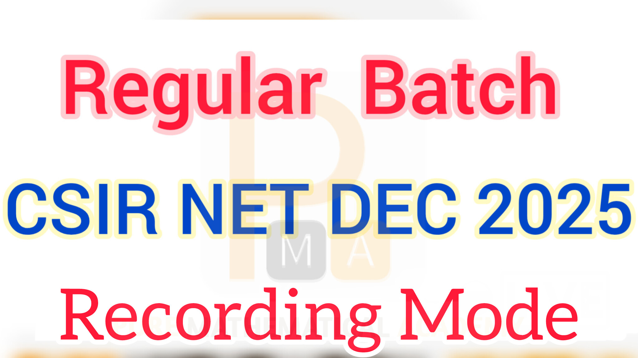CSIR NET DEC 2025 (Regular Batch)