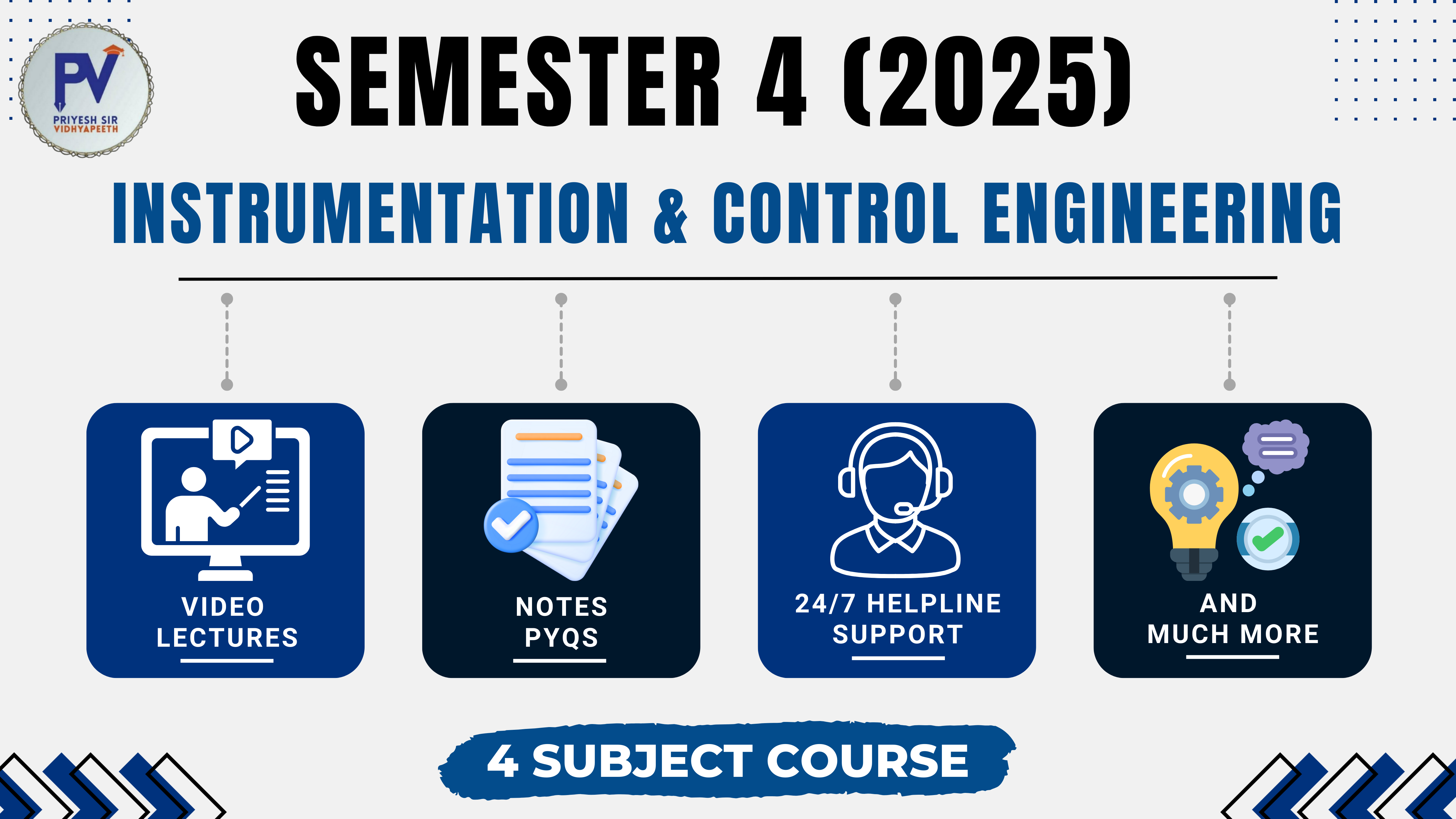 SEM 4 [2025] INSTRUMENTATION & CONTROL ENGINEERING - 4 COURSES EEK SATH - COMBO
