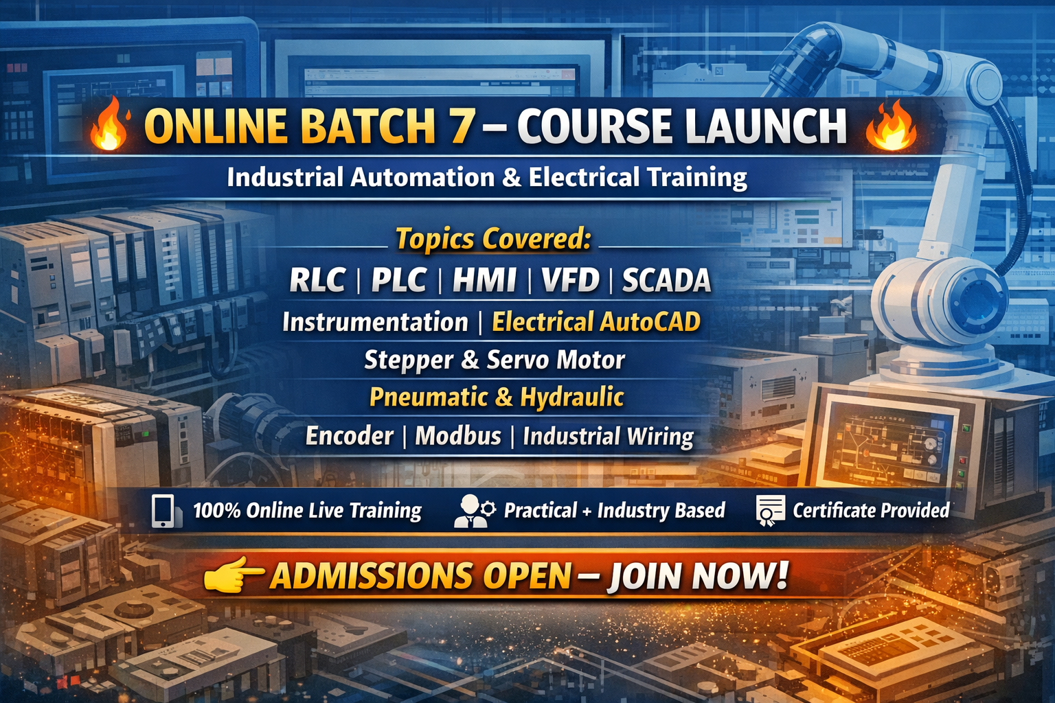 ONLINE BATCH 7  FULL INDUSTRIAL AUTOMATION TRAINING 3.5 MONTH 