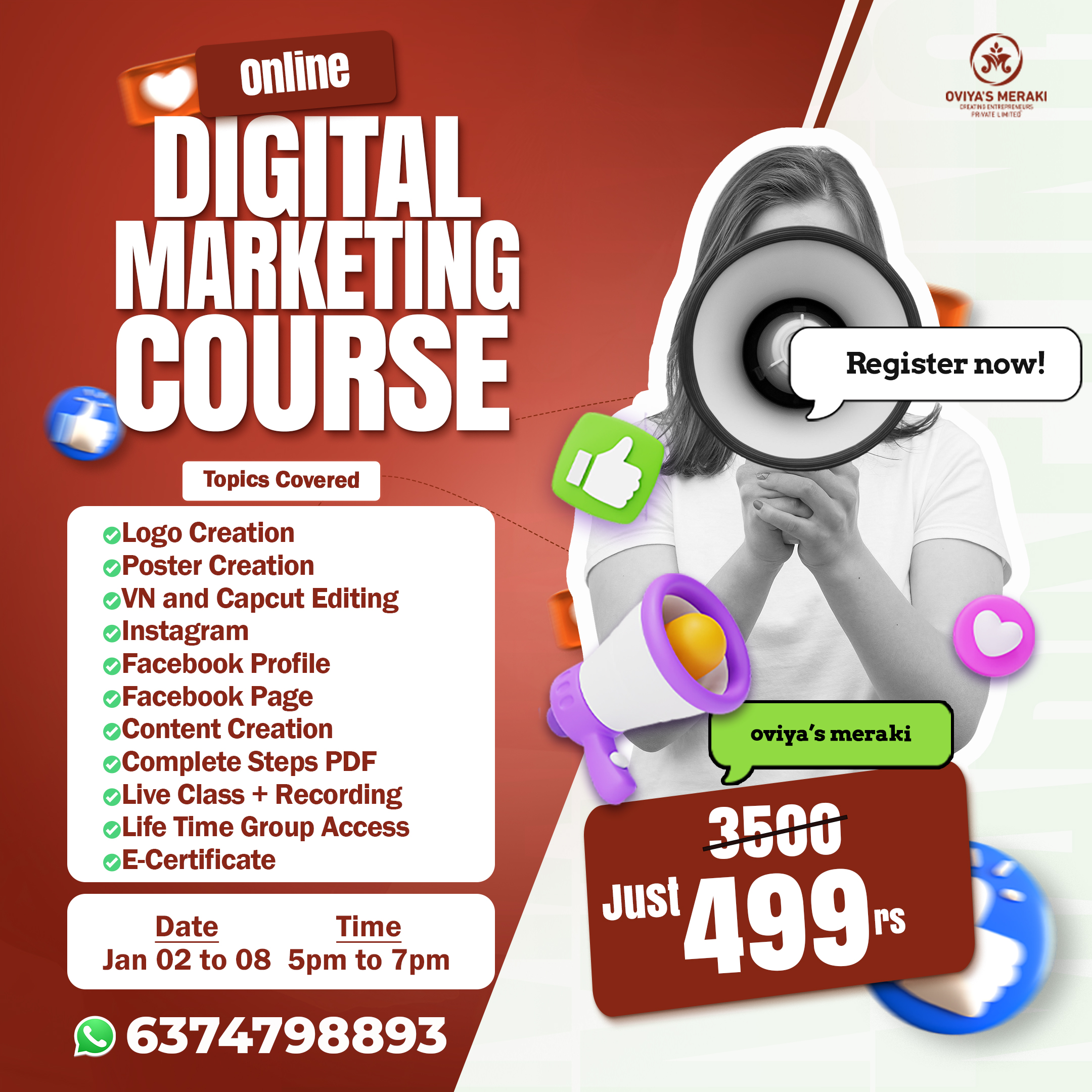 7 Days LIVE Online Social Media Marketing Crash Course