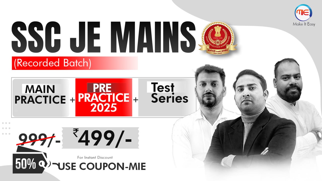SSC JE  2025 Mains Complete Practice Batch