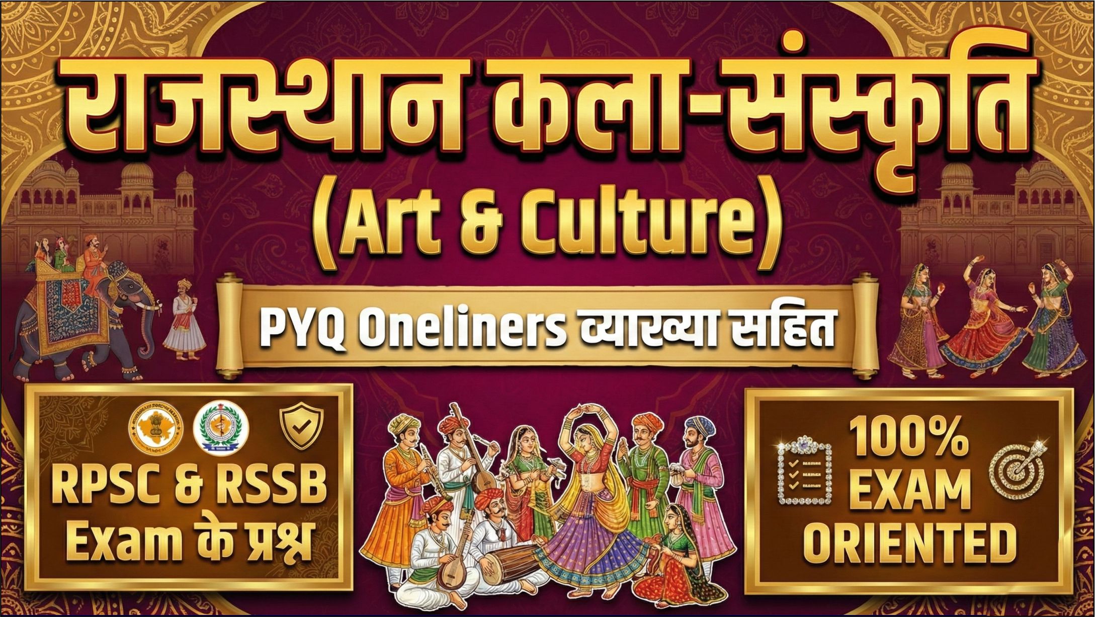 राजस्थान कला-संस्कृति (Art & Culture) PYQ Oneliners