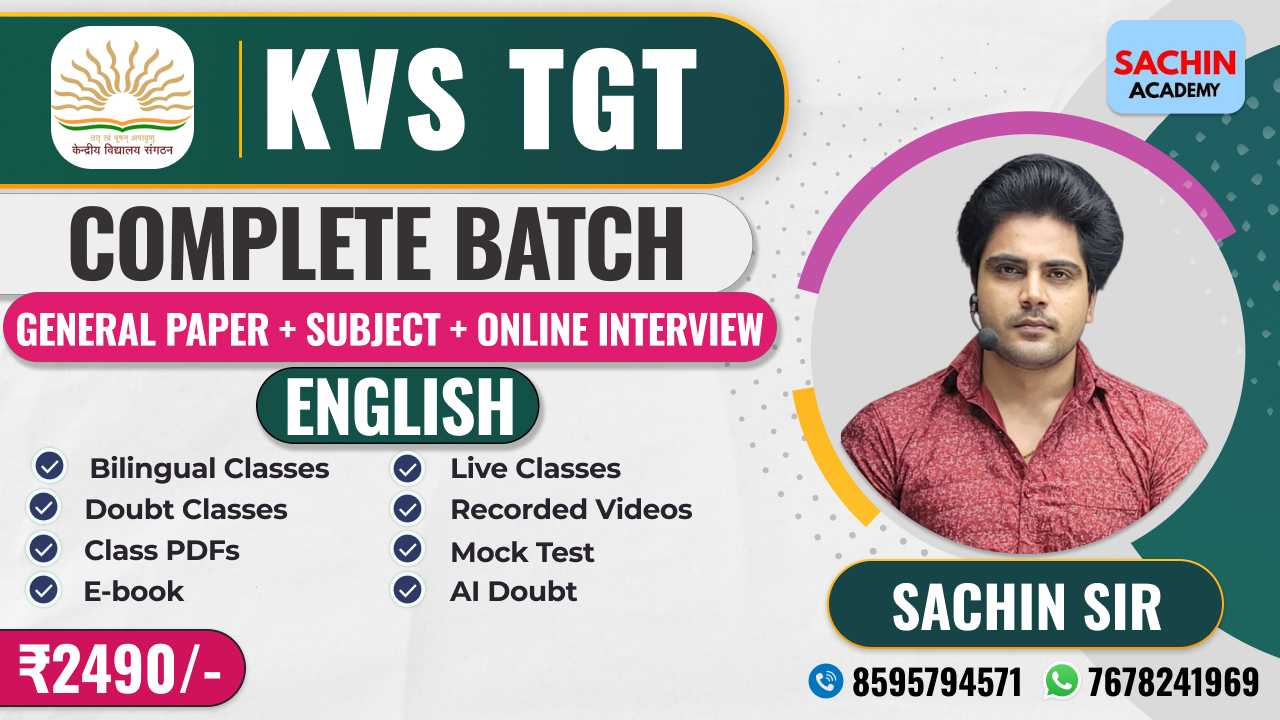 KVS TGT COMPLETE BATCH - ENGLISH (GENERAL PAPER + ONLINE INTERVIEW)