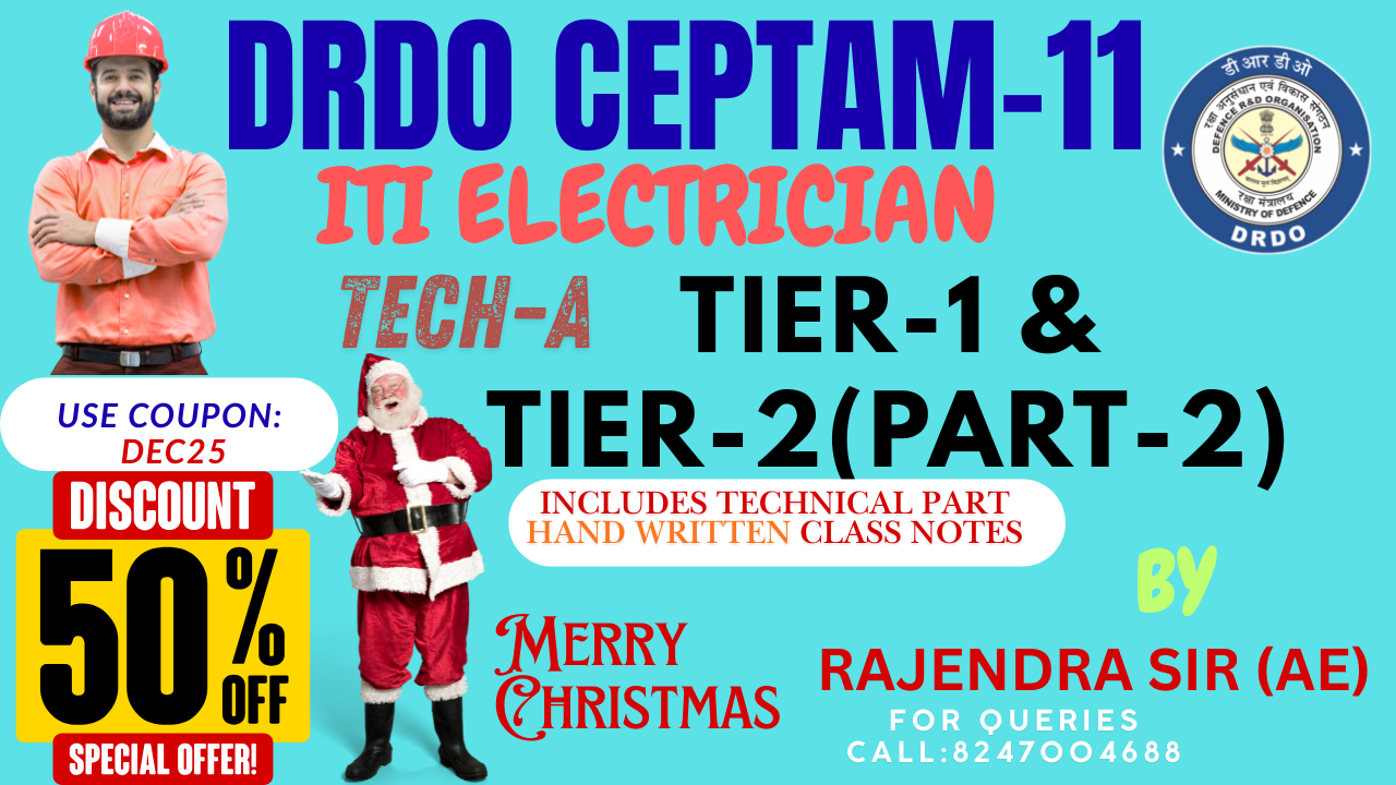 DRDO CEPTAM-11 TECH-A ELECTRICIAN TIER-1&TIER-2