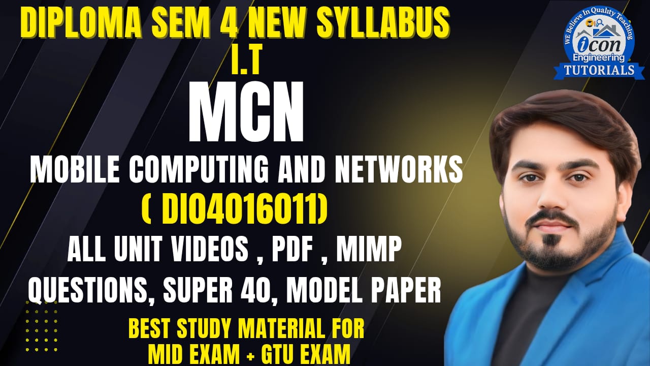 MOBILE COMPUTING AND NETWORKS (MCN) SEM 4 IT