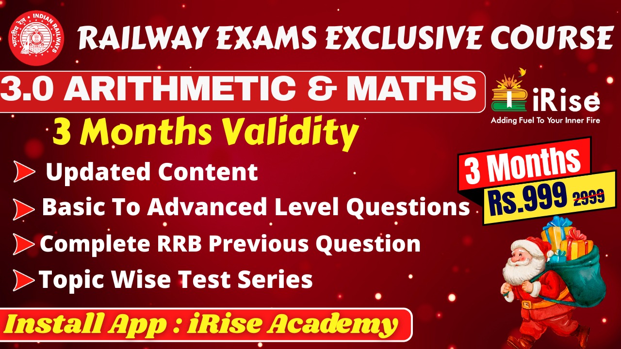 3.0 ARITHMETIC & MATHS (Railway Exams)