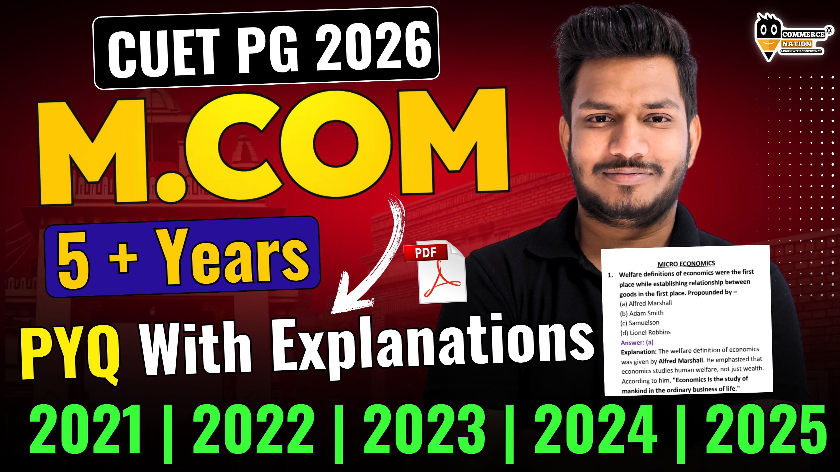 CUET PG M.COM 2026 5 + Years PYQ