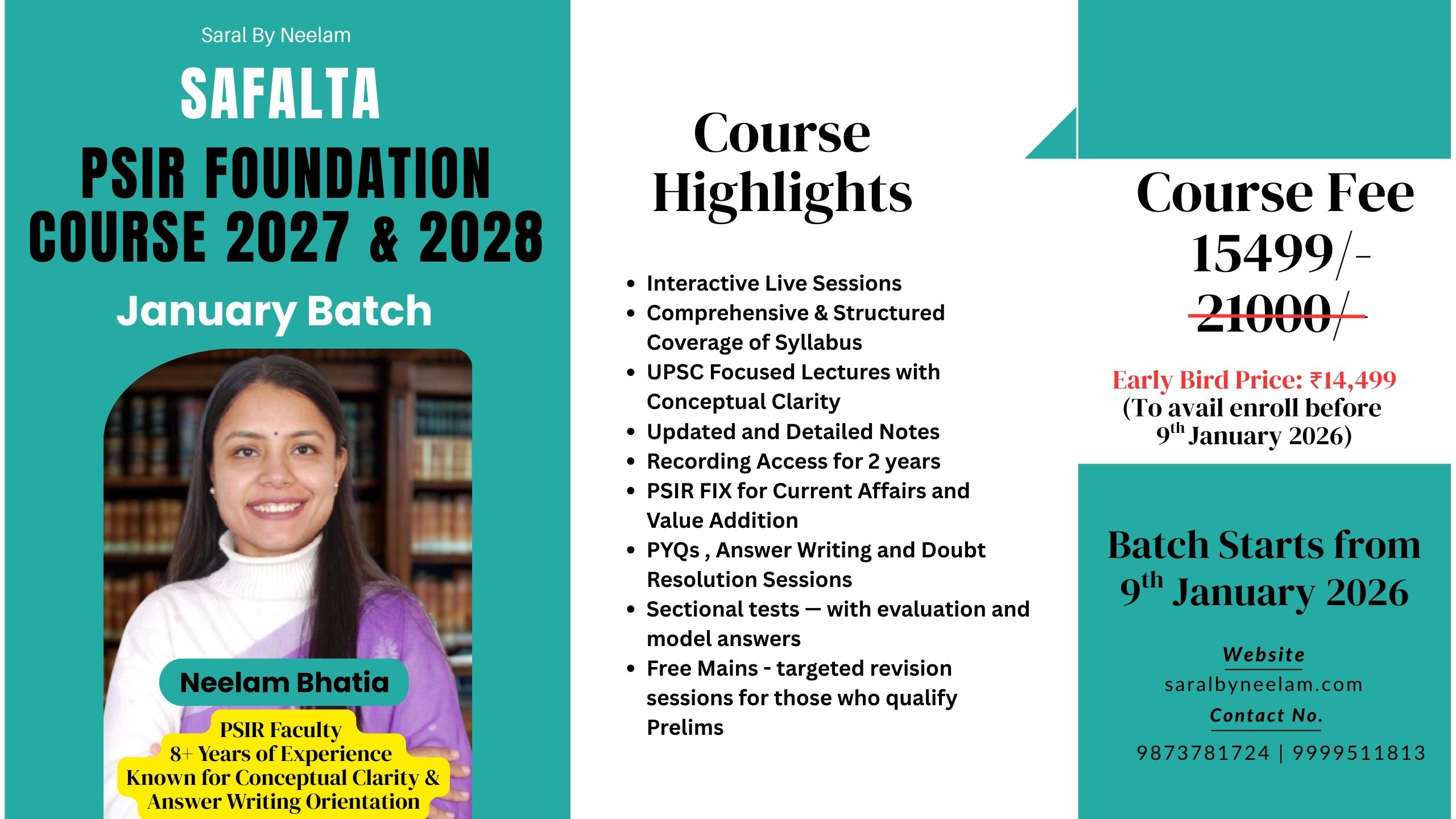 SAFALTA - PSIR Foundation Course 2027/28 - January Batch