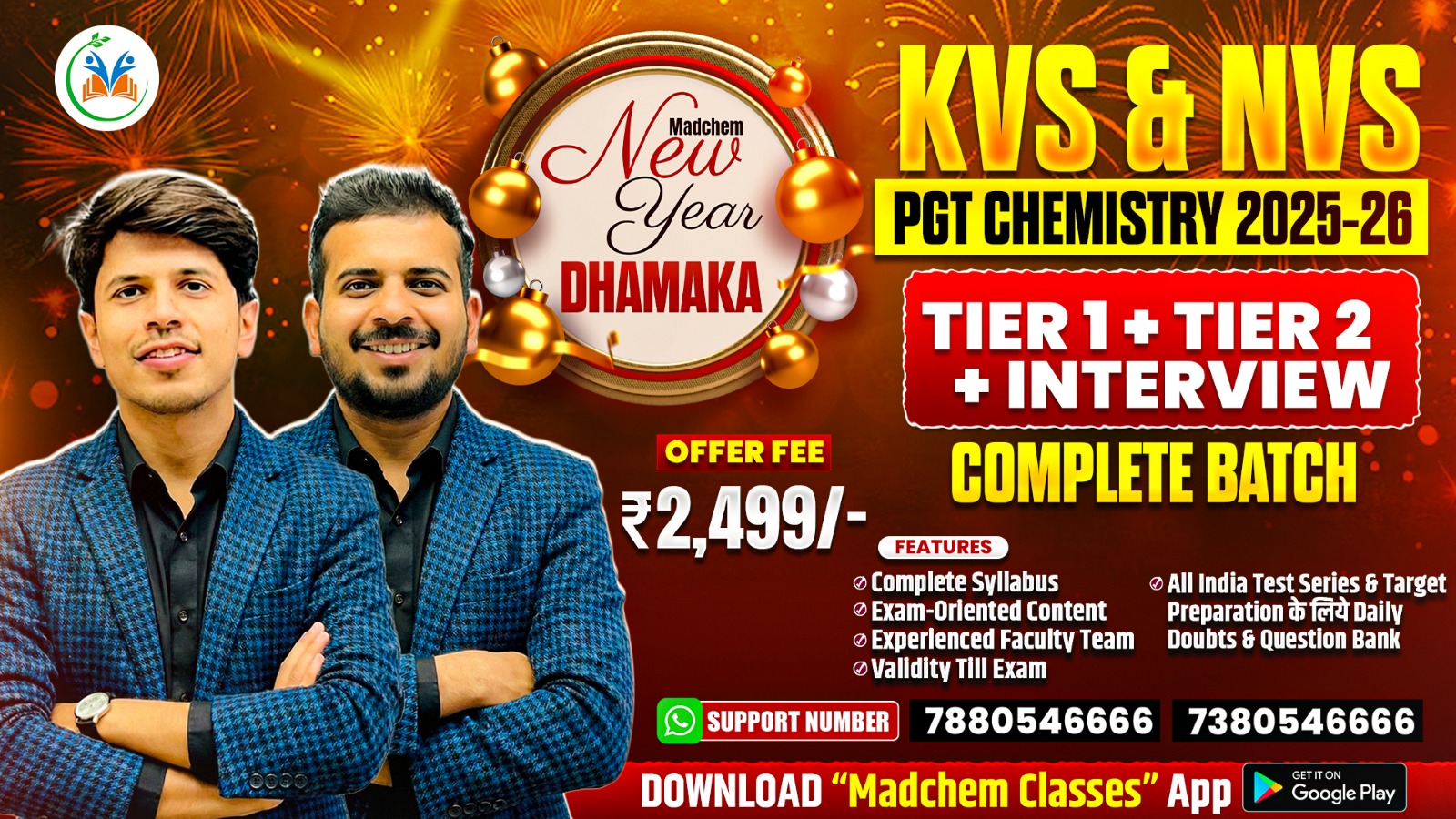 KVS & NVS PGT Chemistry 2025–26[Tier 1 + Tier 2 + Interview] Complete Batch 