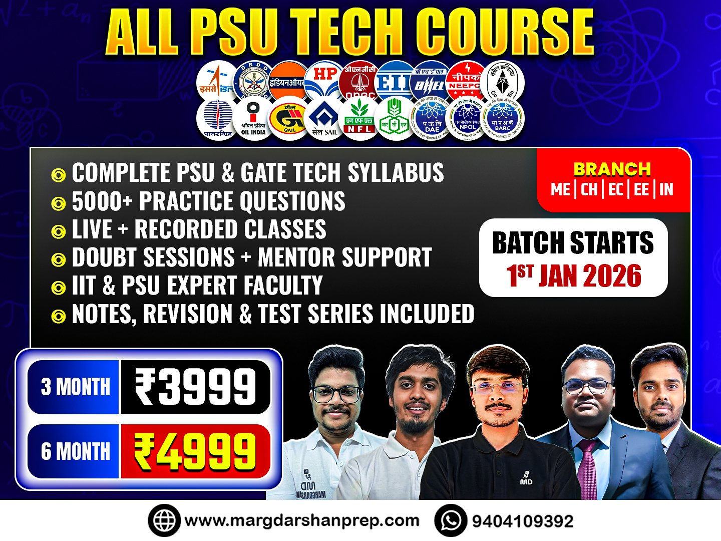ALL PSU Exam Technical Course (EE/EC/IN)