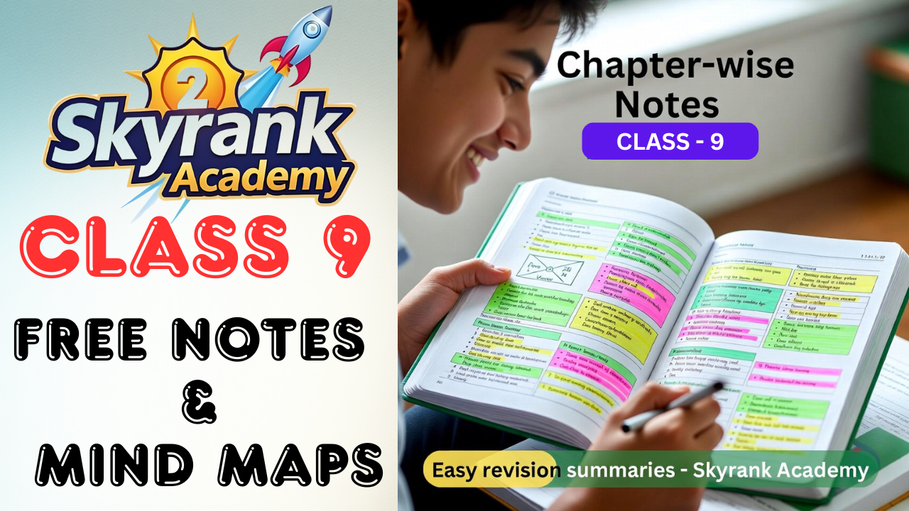 CLASS 9 FREE NOTES & MIND MAPS (HINDI & ENGLISH MEDIUM)