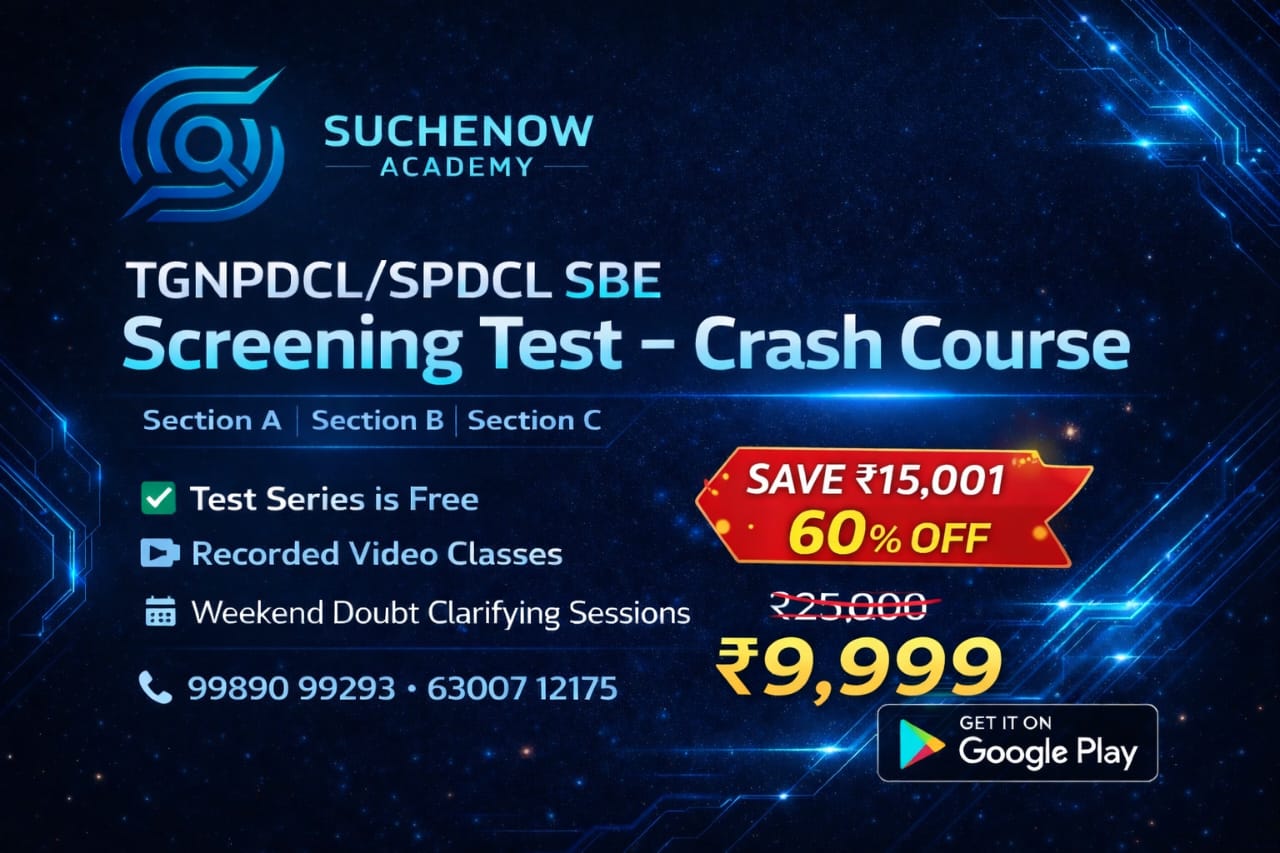 TGNPDCL/SPDCL SBE SCREENING TEST 2026