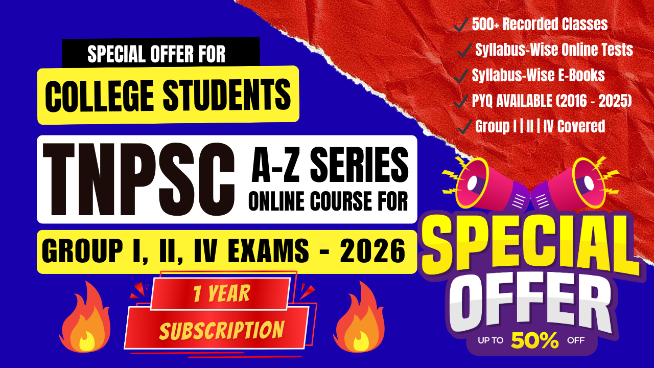 Tnpsc Group I,II,IV Exams : A-Z Series 1 Years Course