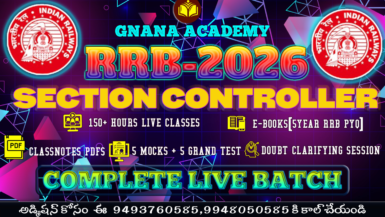 RRB -2025-26 SECTION CONTROLLER 150+ HOURS LIVE BATCH