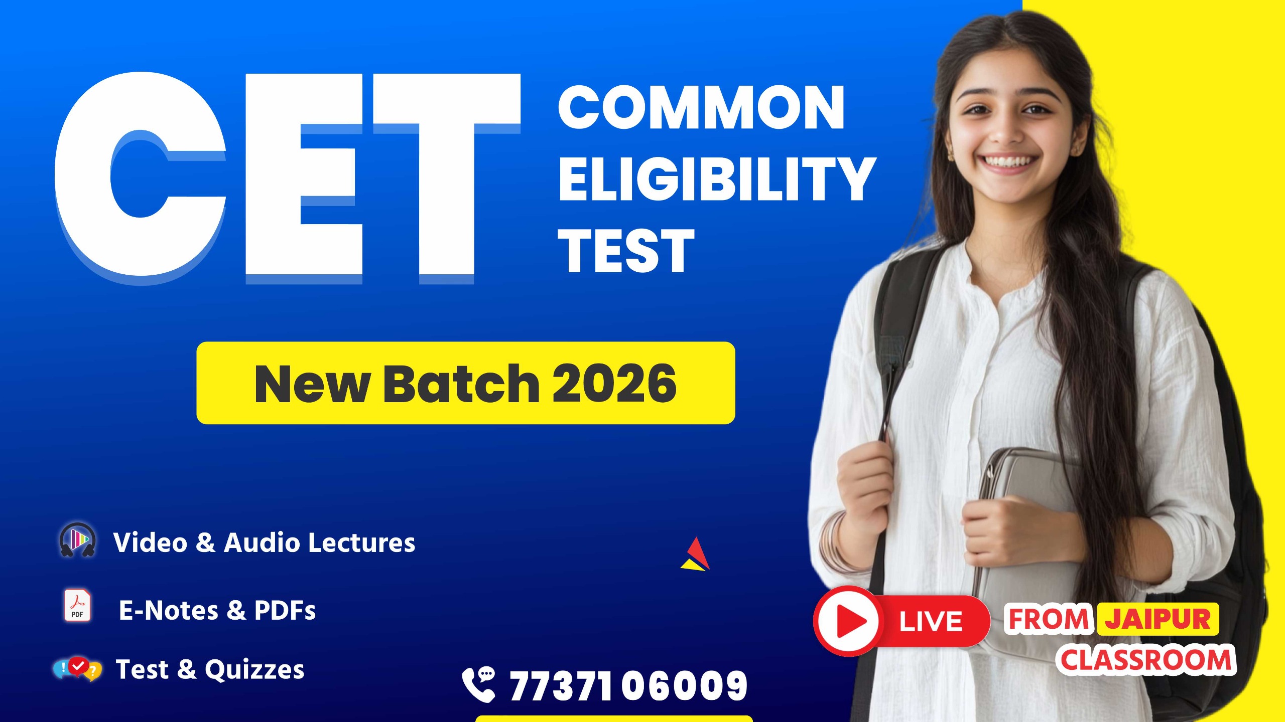 Rajasthan CET 2026 New Batch j-08 (Live Batch From Class Room Jaipur)