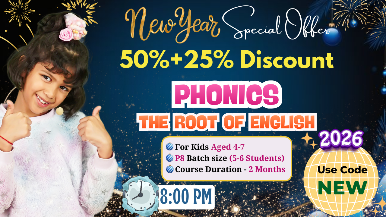  2-Month Phonetics Course on Zoom (P8 = 4-7 Year) 8:00 PM