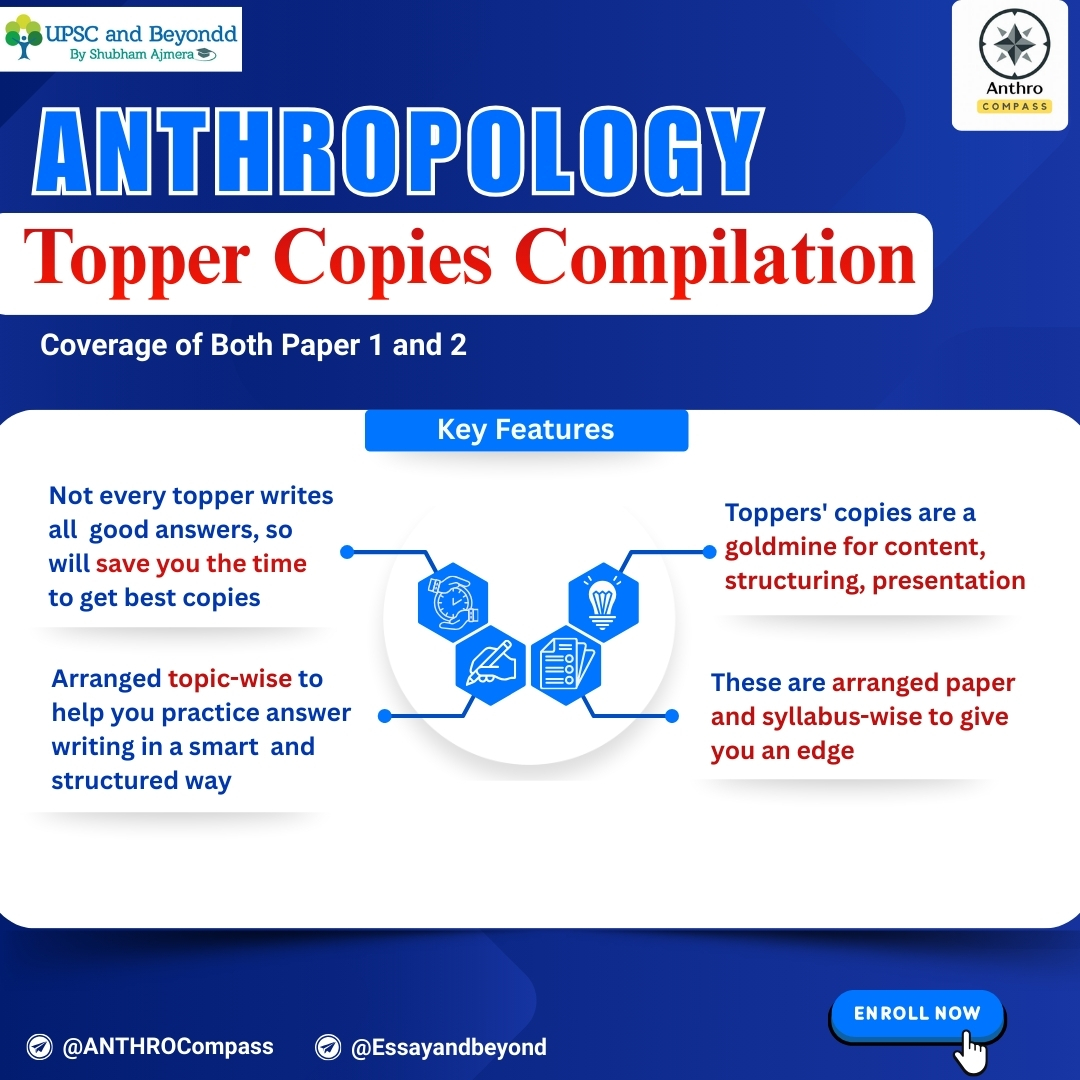 Anthropology Topper Copies Combo Paper 1 + Paper 2