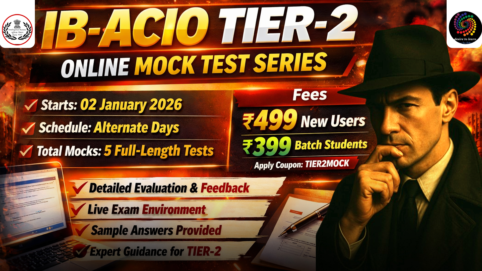 IB-ACIO TIER-2 ONLINE MOCK TEST
