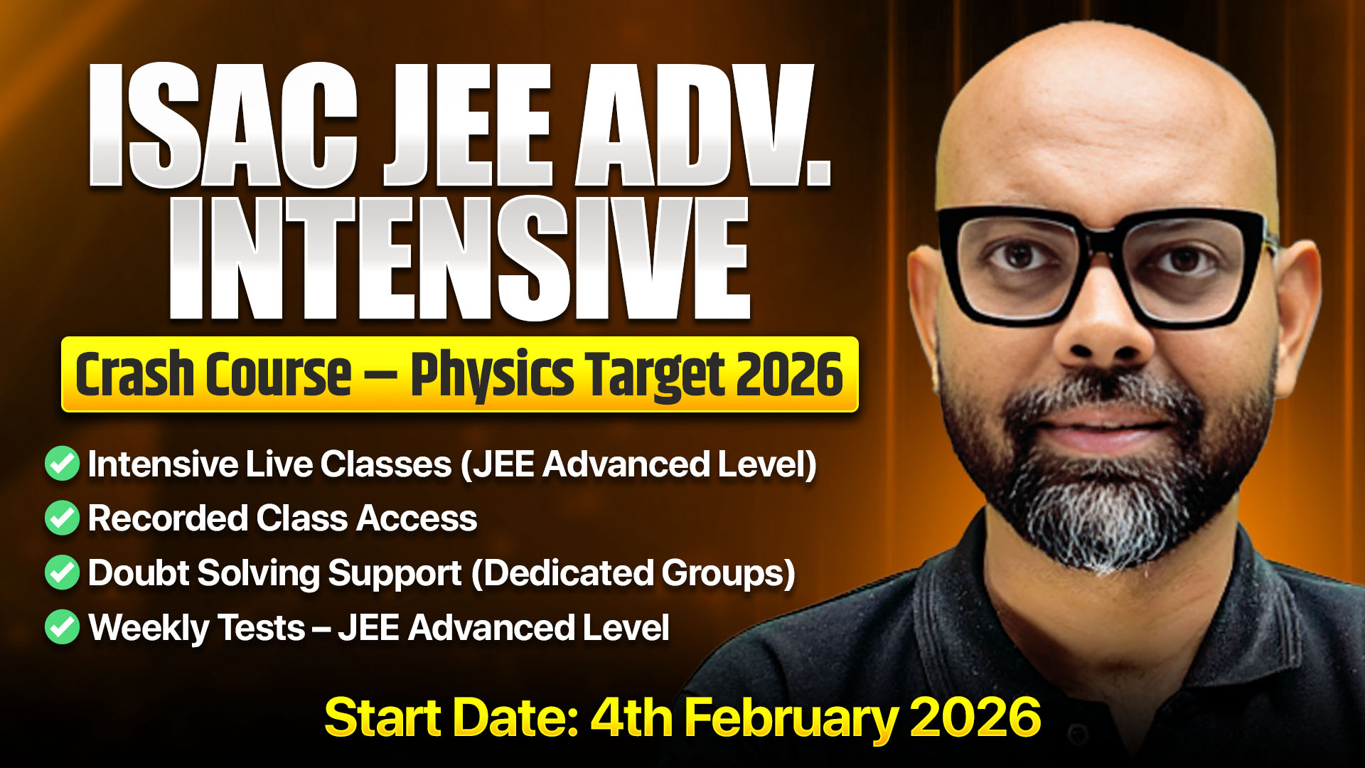 🚀 ISAC JEE Advanced Intensive  Crash Course – Physics Target 2026