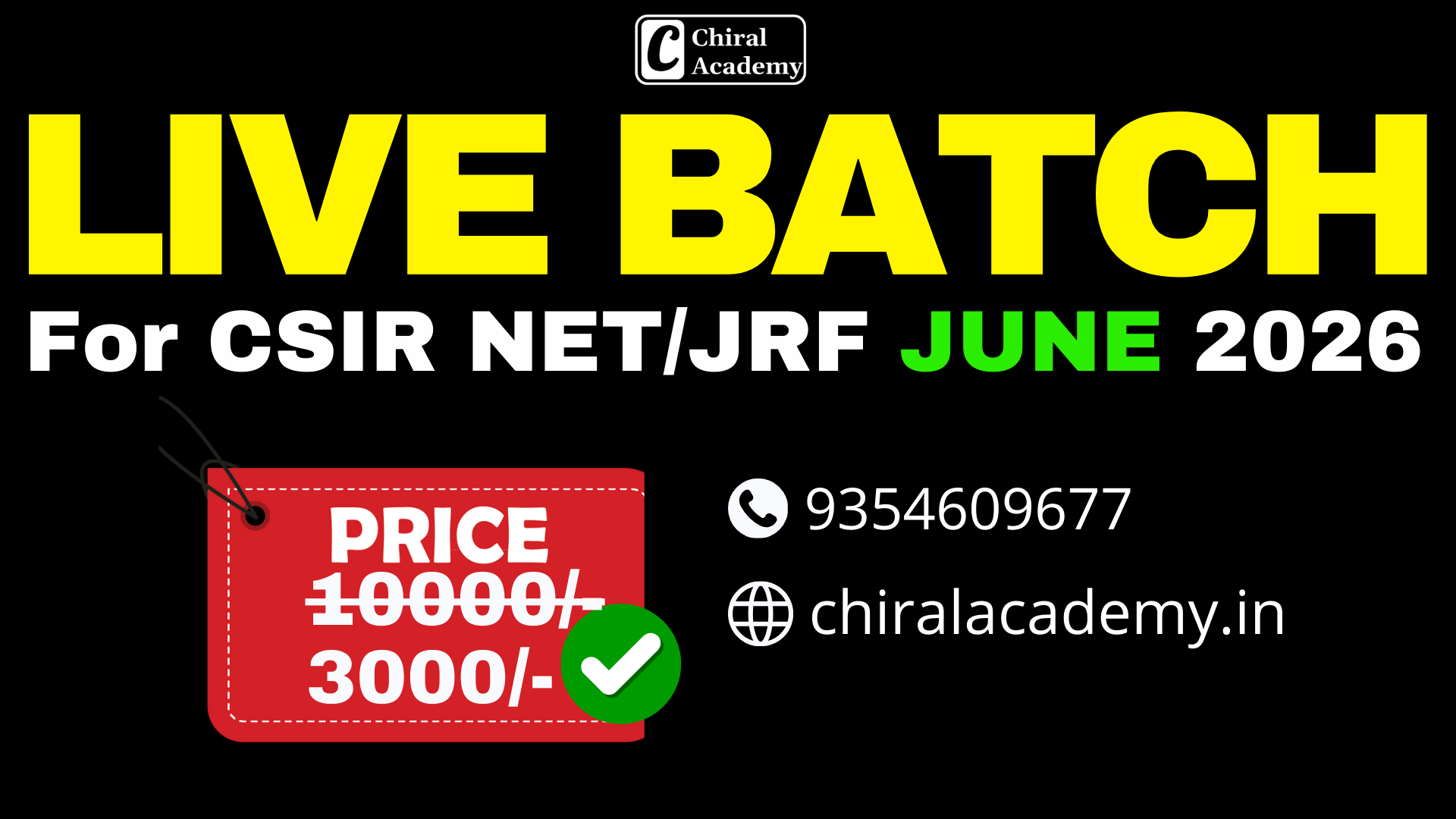 CSIR NET JUNE 2026 LIVE BATCH 