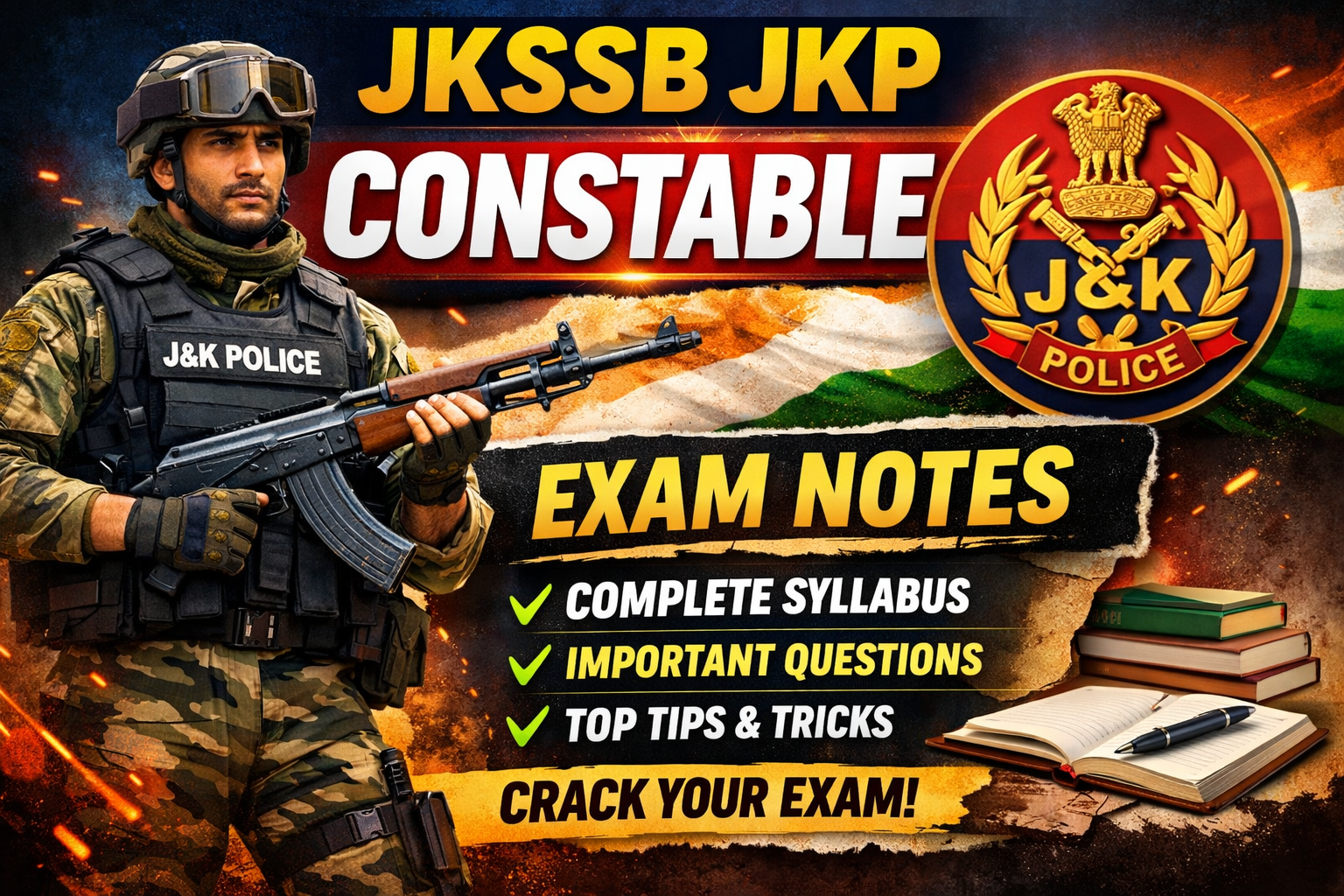 Free JKSSB JKP Constable Notes PDF & Topic-Wise Mock Tests