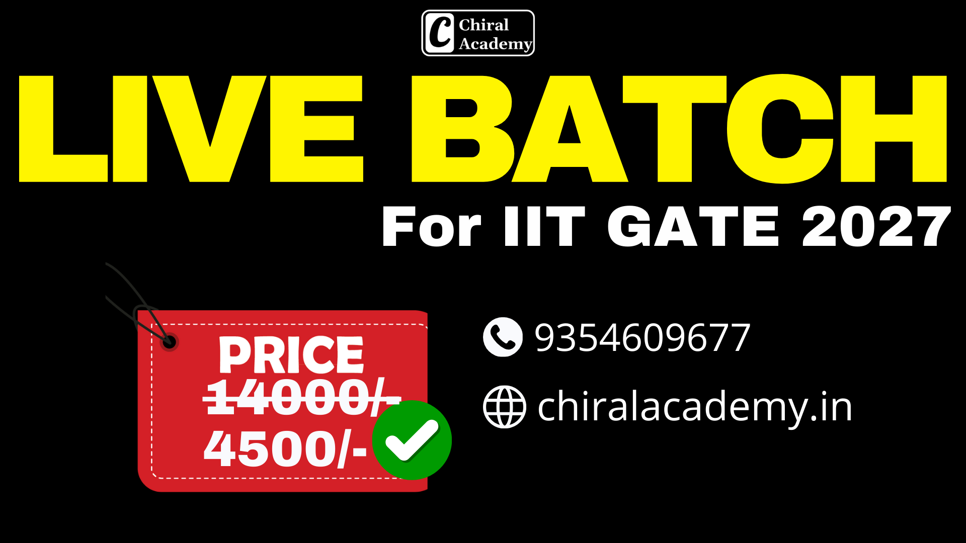 LIVE Batch – IIT GATE Chemistry 2027
