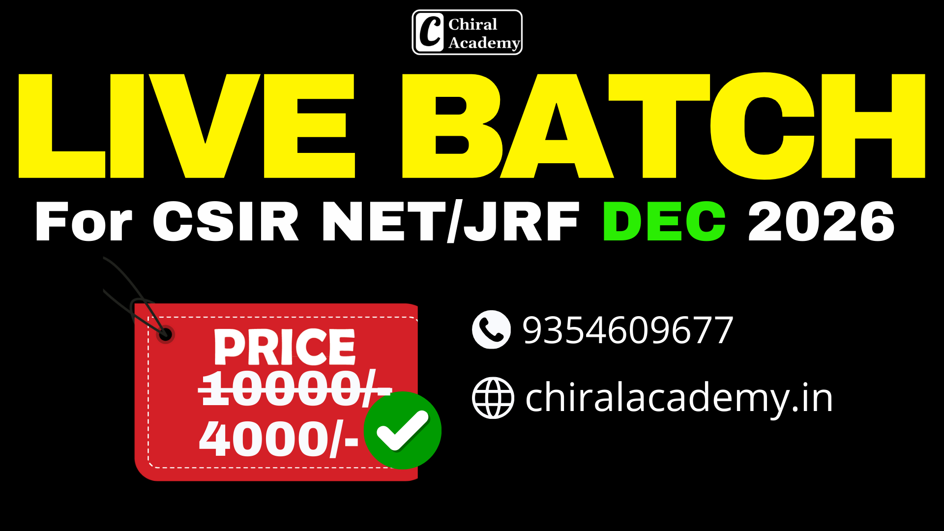 CSIR NET DEC 2026 LIVE BATCH 
