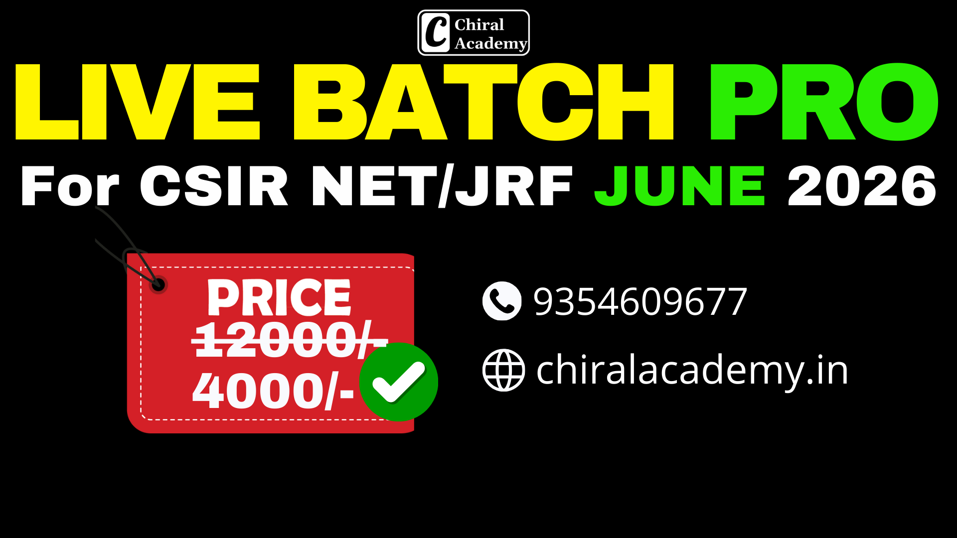 🎯 LIVE BATCH PRO – CSIR NET / JRF June 2026